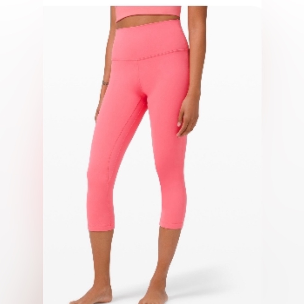 Lululemon Align Guava Pink high-rise 21” crop- like new size 8
